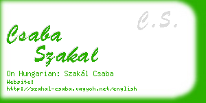 csaba szakal business card